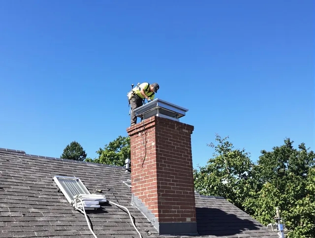 Torrance Chimney Sweep technician measuring a chimney cap in Torrance, CA