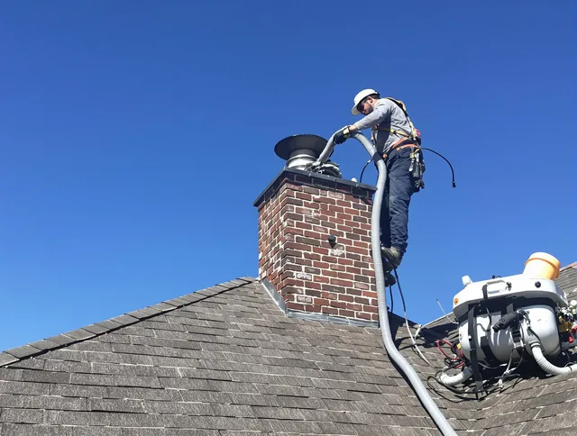 Dedicated Torrance Chimney Sweep team member cleaning a chimney in Torrance, CA