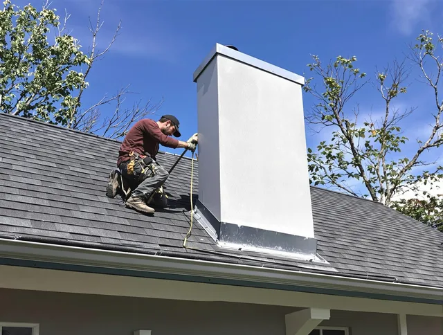 Torrance Chimney Sweep team member finishing chimney construction in Torrance, CA